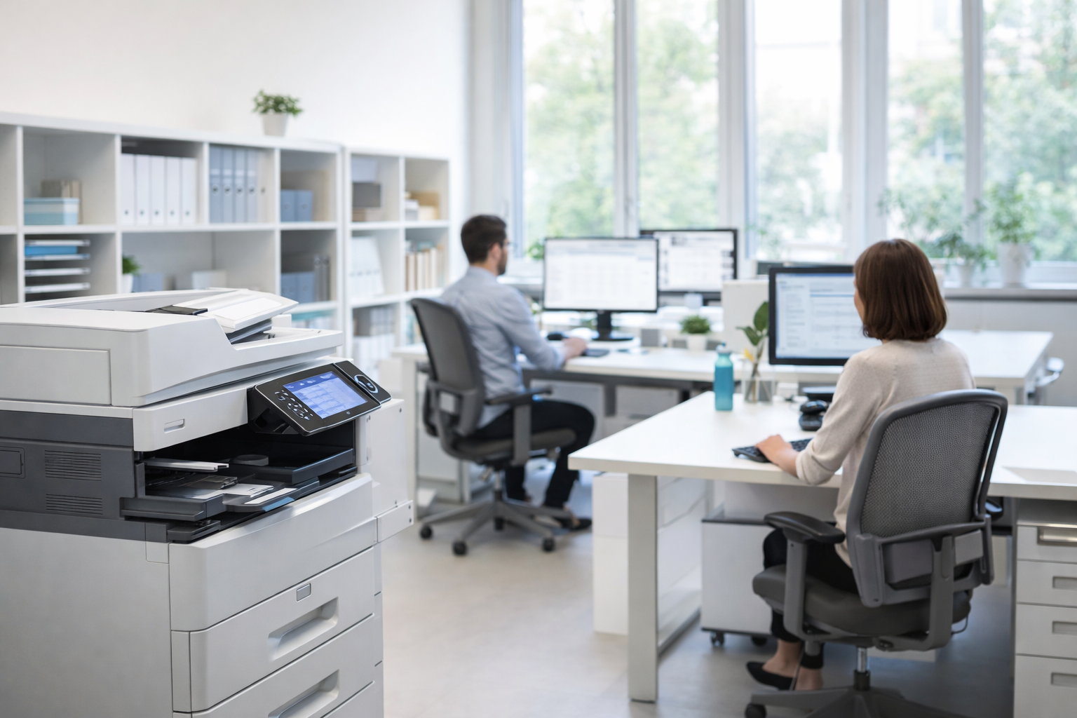 Ufficio organizzato con multifunzione professionale